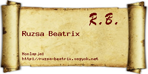 Ruzsa Beatrix névjegykártya