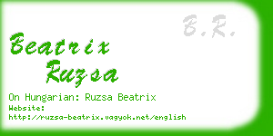 beatrix ruzsa business card